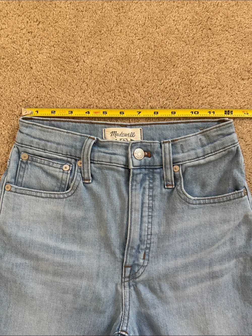 Madewell Slim Wide Leg Crop Light Blue Wide Leg Jeans Size 24 - Picture 5 of 7